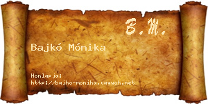 Bajkó Mónika névjegykártya